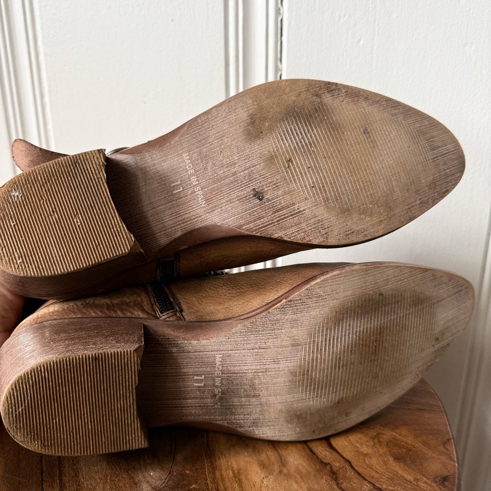 Matisse Prescott Distressed Tan Leather Western Boho Ankle Booties womens 11 - Picture 5 of 6